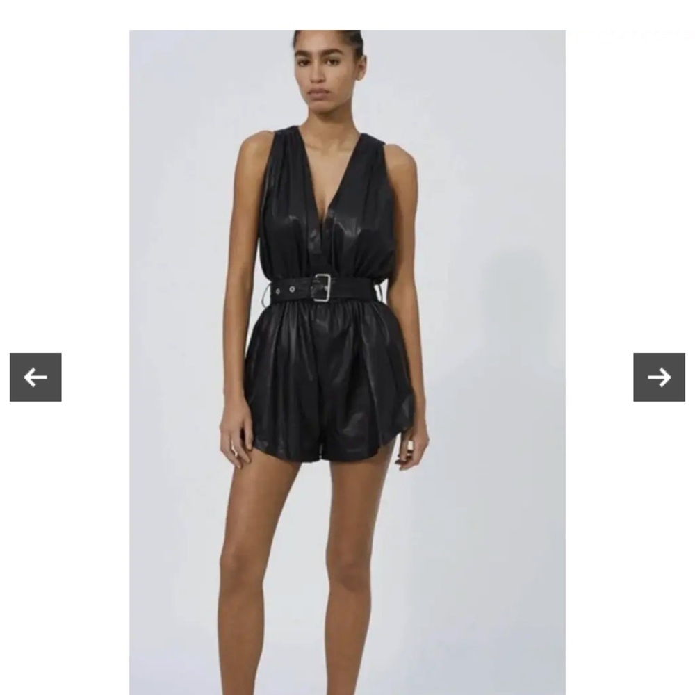 IRO Black Sleeveless Belted Romper